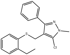 (5-CHLORO-1-METHYL-3-PHENYL-1H-PYRAZOL-4-YL)METHYL 2-ETHYLPHENYL SULFIDE Struktur