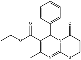 ETHYL 8-METHYL-4-OXO-6-PHENYL-3,4-DIHYDRO-2H,6H-PYRIMIDO[2,1-B][1,3]THIAZINE-7-CARBOXYLATE Struktur