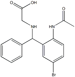 ([[2-(ACETYLAMINO)-5-BROMOPHENYL](PHENYL)METHYL]AMINO)ACETIC ACID Struktur