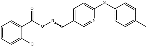 5-(([(2-CHLOROBENZOYL)OXY]IMINO)METHYL)-2-[(4-METHYLPHENYL)SULFANYL]PYRIDINE Struktur