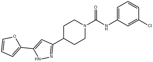 N-(3-CHLOROPHENYL)-4-[5-(2-FURYL)-1H-PYRAZOL-3-YL]TETRAHYDRO-1(2H)-PYRIDINECARBOXAMIDE Struktur