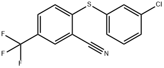 2-[(3-CHLOROPHENYL)SULFANYL]-5-(TRIFLUOROMETHYL)BENZENECARBONITRILE Struktur