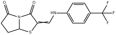 2-([4-(TRIFLUOROMETHYL)ANILINO]METHYLENE)DIHYDROPYRROLO[2,1-B][1,3]THIAZOLE-3,5(2H,6H)-DIONE Struktur