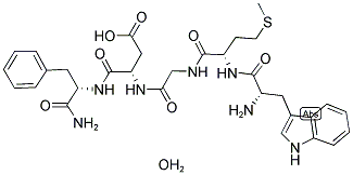 L-TRP-MET-GLY-ASP-PHE NH2.1 1/2H2O Struktur