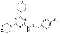 (E)-4,4'-(6-(2-(4-(METHYLTHIO)BENZYLIDENE)HYDRAZINYL)-1,3,5-TRIAZINE-2,4-DIYL)DIMORPHOLINE Struktur