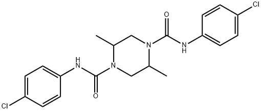 N-(4-CHLOROPHENYL)(4-(N-(4-CHLOROPHENYL)CARBAMOYL)-2,5-DIMETHYLPIPERAZINYL)FORMAMIDE Struktur