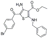 ETHYL 4-AMINO-2-(BENZYLAMINO)-5-(4-BROMOBENZOYL)THIOPHENE-3-CARBOXYLATE Struktur