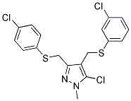 (5-CHLORO-3-([(4-CHLOROPHENYL)SULFANYL]METHYL)-1-METHYL-1H-PYRAZOL-4-YL)METHYL 3-CHLOROPHENYL SULFIDE Struktur