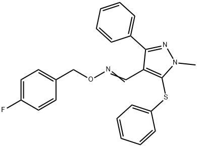 1-METHYL-3-PHENYL-5-(PHENYLSULFANYL)-1H-PYRAZOLE-4-CARBALDEHYDE O-(4-FLUOROBENZYL)OXIME Struktur