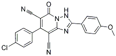 7-(4-CHLOROPHENYL)-2-(4-METHOXYPHENYL)-5-OXO-3,5-DIHYDRO[1,2,4]TRIAZOLO[1,5-A]PYRIDINE-6,8-DICARBONITRILE Struktur