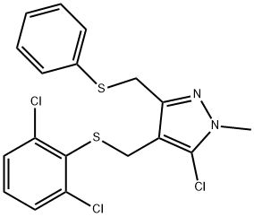 (5-CHLORO-4-([(2,6-DICHLOROPHENYL)SULFANYL]METHYL)-1-METHYL-1H-PYRAZOL-3-YL)METHYL PHENYL SULFIDE Struktur