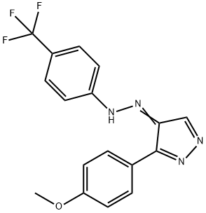 3-(4-METHOXYPHENYL)-4H-PYRAZOL-4-ONE N-[4-(TRIFLUOROMETHYL)PHENYL]HYDRAZONE Struktur