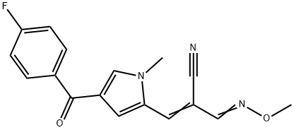 3-[4-(4-FLUOROBENZOYL)-1-METHYL-1H-PYRROL-2-YL]-2-[(METHOXYIMINO)METHYL]ACRYLONITRILE Struktur