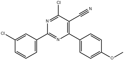 4-CHLORO-2-(3-CHLOROPHENYL)-6-(4-METHOXYPHENYL)-5-PYRIMIDINECARBONITRILE Struktur