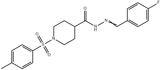 N'-[(E)-(4-FLUOROPHENYL)METHYLIDENE]-1-[(4-METHYLPHENYL)SULFONYL]-4-PIPERIDINECARBOHYDRAZIDE Struktur