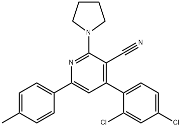 4-(2,4-DICHLOROPHENYL)-6-(4-METHYLPHENYL)-2-(1-PYRROLIDINYL)NICOTINONITRILE Struktur