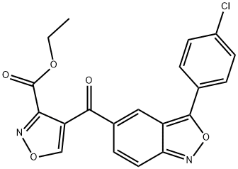 ETHYL 4-([3-(4-CHLOROPHENYL)-2,1-BENZISOXAZOL-5-YL]CARBONYL)-3-ISOXAZOLECARBOXYLATE Struktur