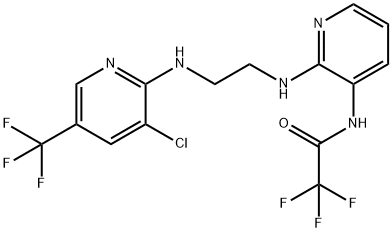 N-(2-[(2-([3-CHLORO-5-(TRIFLUOROMETHYL)-2-PYRIDINYL]AMINO)ETHYL)AMINO]-3-PYRIDINYL)-2,2,2-TRIFLUOROACETAMIDE Struktur