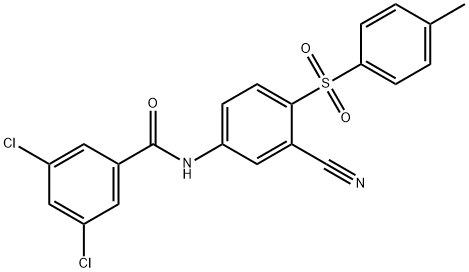 3,5-DICHLORO-N-(3-CYANO-4-[(4-METHYLPHENYL)SULFONYL]PHENYL)BENZENECARBOXAMIDE Struktur