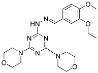 (E)-4,4'-(6-(2-(3-ETHOXY-4-METHOXYBENZYLIDENE)HYDRAZINYL)-1,3,5-TRIAZINE-2,4-DIYL)DIMORPHOLINE Struktur