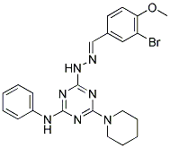 (E)-4-(2-(3-BROMO-4-METHOXYBENZYLIDENE)HYDRAZINYL)-N-PHENYL-6-(PIPERIDIN-1-YL)-1,3,5-TRIAZIN-2-AMINE Struktur