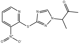 3-(3-[(3-NITRO-2-PYRIDINYL)SULFANYL]-1H-1,2,4-TRIAZOL-1-YL)-2-BUTANONE Struktur