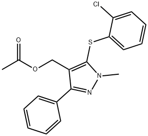 (5-[(2-CHLOROPHENYL)SULFANYL]-1-METHYL-3-PHENYL-1H-PYRAZOL-4-YL)METHYL ACETATE Struktur