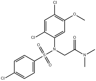 2-(N-(4-CHLOROPHENYLSULFONYL)-2,4-DICHLORO-5-METHOXYPHENYLAMINO)-N,N-DIMETHYLACETAMIDE Struktur