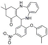 2,10-DIAZA-5,5-DIMETHYL-9-(2-(3-METHYLPHENOXY)-5-NITROPHENYL)TRICYCLO[9.4.0.0(3,8)]PENTADECA-1(15),3(8),11(12),13-TETRAEN-7-ONE Struktur