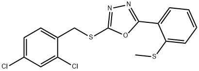 2,4-DICHLOROBENZYL 5-[2-(METHYLSULFANYL)PHENYL]-1,3,4-OXADIAZOL-2-YL SULFIDE Struktur