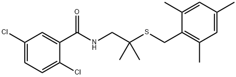 2,5-DICHLORO-N-(2-[(MESITYLMETHYL)SULFANYL]-2-METHYLPROPYL)BENZENECARBOXAMIDE Struktur