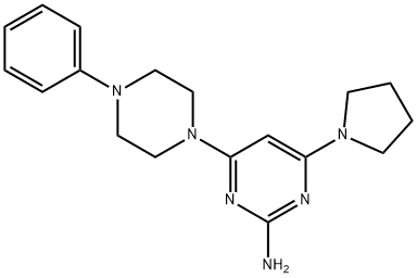 4-(4-PHENYLPIPERAZINO)-6-(1-PYRROLIDINYL)-2-PYRIMIDINAMINE Struktur