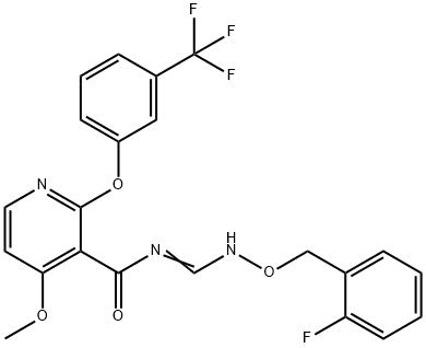 N-(([(2-FLUOROBENZYL)OXY]IMINO)METHYL)-4-METHOXY-2-[3-(TRIFLUOROMETHYL)PHENOXY]NICOTINAMIDE Struktur