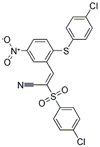 2-((4-CHLOROPHENYL)SULFONYL)-3-(2-(4-CHLOROPHENYLTHIO)-5-NITROPHENYL)PROP-2-ENENITRILE Struktur