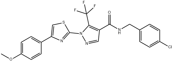 N-(4-CHLOROBENZYL)-1-[4-(4-METHOXYPHENYL)-1,3-THIAZOL-2-YL]-5-(TRIFLUOROMETHYL)-1H-PYRAZOLE-4-CARBOXAMIDE Struktur