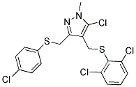 (5-CHLORO-3-([(4-CHLOROPHENYL)SULFANYL]METHYL)-1-METHYL-1H-PYRAZOL-4-YL)METHYL 2,6-DICHLOROPHENYL SULFIDE Struktur