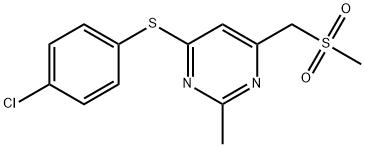 (6-[(4-CHLOROPHENYL)SULFANYL]-2-METHYL-4-PYRIMIDINYL)METHYL METHYL SULFONE Struktur