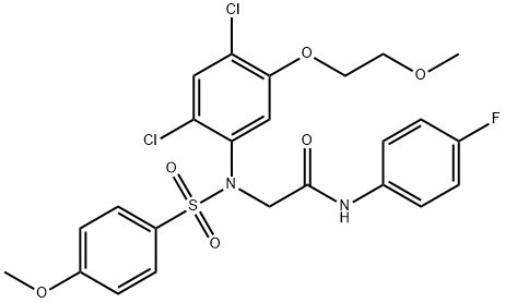 2-(2,4-DICHLORO-5-(2-METHOXYETHOXY)[(4-METHOXYPHENYL)SULFONYL]ANILINO)-N-(4-FLUOROPHENYL)ACETAMIDE Struktur