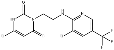 6-CHLORO-3-(2-([3-CHLORO-5-(TRIFLUOROMETHYL)-2-PYRIDINYL]AMINO)ETHYL)-2,4(1H,3H)-PYRIMIDINEDIONE Struktur