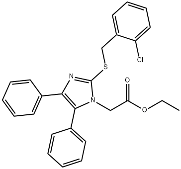 ETHYL 2-(2-[(2-CHLOROBENZYL)SULFANYL]-4,5-DIPHENYL-1H-IMIDAZOL-1-YL)ACETATE Struktur