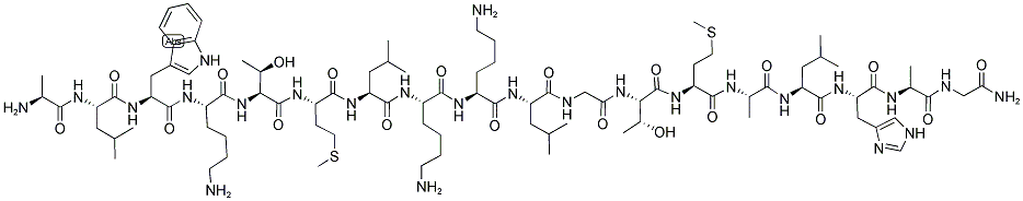 ALA-LEU-TRP-LYS-THR-MET-LEU-LYS-LYS-LEU-GLY-THR-MET-ALA-LEU-HIS-ALA-GLY-NH2 Struktur