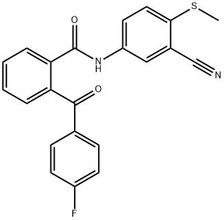 N-[3-CYANO-4-(METHYLSULFANYL)PHENYL]-2-(4-FLUOROBENZOYL)BENZENECARBOXAMIDE Struktur