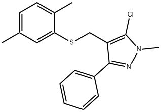 (5-CHLORO-1-METHYL-3-PHENYL-1H-PYRAZOL-4-YL)METHYL 2,5-DIMETHYLPHENYL SULFIDE Struktur