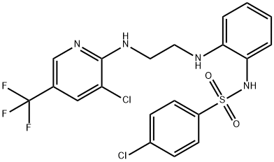 4-CHLORO-N-(2-[(2-([3-CHLORO-5-(TRIFLUOROMETHYL)-2-PYRIDINYL]AMINO)ETHYL)AMINO]PHENYL)BENZENESULFONAMIDE Struktur