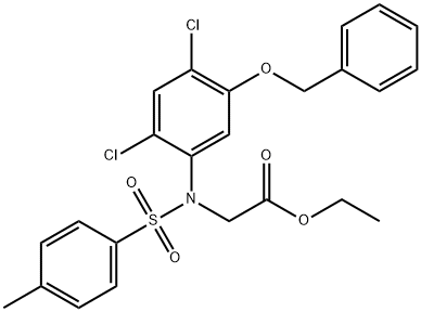 ETHYL 2-(5-(BENZYLOXY)-2,4-DICHLORO[(4-METHYLPHENYL)SULFONYL]ANILINO)ACETATE Struktur