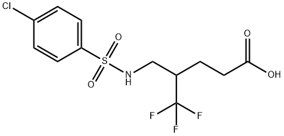 4-(([(4-CHLOROPHENYL)SULFONYL]AMINO)METHYL)-5,5,5-TRIFLUOROPENTANOIC ACID Struktur