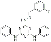 3-FLUOROBENZALDEHYDE (4,6-DIANILINO-1,3,5-TRIAZIN-2-YL)HYDRAZONE Struktur