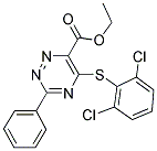 ETHYL 5-[(2,6-DICHLOROPHENYL)SULFANYL]-3-PHENYL-1,2,4-TRIAZINE-6-CARBOXYLATE Struktur