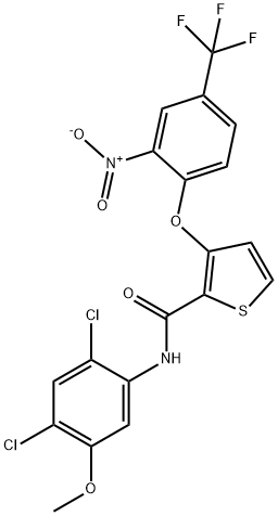 N-(2,4-DICHLORO-5-METHOXYPHENYL)-3-[2-NITRO-4-(TRIFLUOROMETHYL)PHENOXY]-2-THIOPHENECARBOXAMIDE Struktur