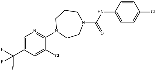 N-(4-CHLOROPHENYL)(4-(3-CHLORO-5-(TRIFLUOROMETHYL)(2-PYRIDYL))(1,4-DIAZAPERHYDROEPINYL))FORMAMIDE Struktur